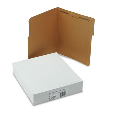 S J Paper Reinforced Kraft Folders, One Fastener, 1/3 Cut Top Tab, Letter, Brown, 50/Box S12531 SJPS12531