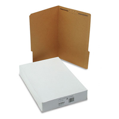 S J Paper Reinforced Kraft Folders, One Fastener, 1/3 Cut Top Tab, Legal, Brown, 50/Box S12551 SJPS12551