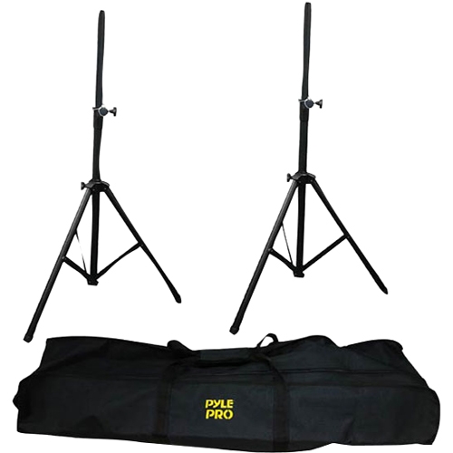 Pyle Heavy-Duty Anodizing Dual Speaker Stand with Traveling Bag Kit PSTK103