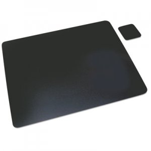 Artistic Leather Desk Pad w/Coaster, 19 x 24, Black AOP1924LE 1924LE