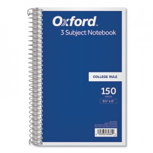 Oxford Coil Lock Wirebound Notebooks, College/Medium, 9 1/2 x 6, White, 150 Sheets TOP65362 65362