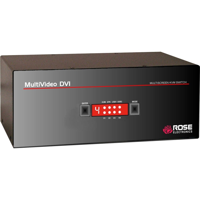 Rose Electronics MultiVideo Quad Video KVM Switch MDM-4T4DDL/A1