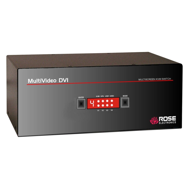 Rose Electronics MultiVideo KVM Switch MDM-4T2DDL/A1