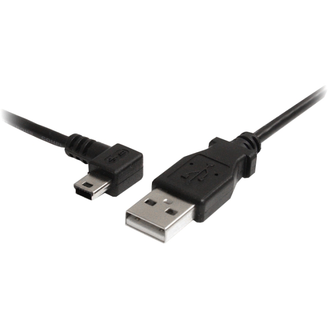 StarTech.com 3 ft Mini USB Cable - A to Left Angle Mini B USB2HABM3LA