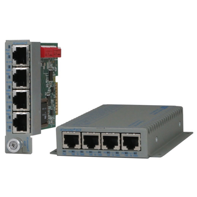 Omnitron iConverter 4GT Ethernet Switch 8482-4-D