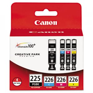 Canon (PGI-225, CLI-226) Ink, Black/Cyan/Magenta/Yellow, 4/PK CNM4530B008AA 4530B008