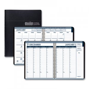 House of Doolittle Recycled Wirebound Weekly/Monthly Planner, 8 1/2 x 11, Black Leatherette, 2019 HOD28302 283-02