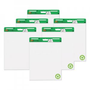 Post-it Self Stick Easel Pads, 25 x 30, White, Recycled, 6 30 Sheet Pads/Carton MMM559RPVAD6 559RP-VAD6