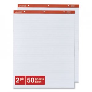 Universal Recycled Easel Pads, Faint Rule, 27 x 34, White, 50 Sheet 2/Carton UNV35601
