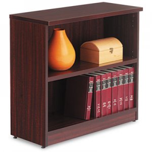 Alera Valencia Series Bookcase, Two-Shelf, 31 3/4w x 14d x 29 1/2h, Mahogany ALEVA633032MY