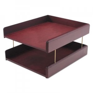 Carver Hardwood Double Letter Desk Tray, Two Tier, Mahogany CVR02213 CW02213