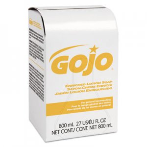GOJO Enriched Lotion Soap Bag-in-Box Refill, Herbal Floral, 800mL, 12/Carton GOJ910212CT 9102-12
