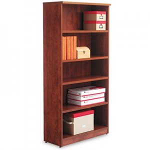 Alera Valencia Series Bookcase, Five-Shelf, 31 3/4w x 14d x 65h, Medium Cherry ALEVA636632MC