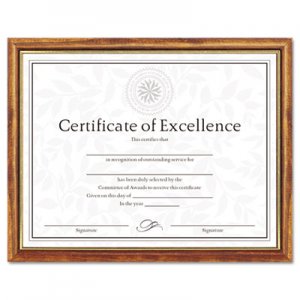 DAX Two-Tone Document/Diploma Frame, Wood, 8 1/2 x 11, Maple w/Gold Leaf Trim DAXN17981MT N17981MT