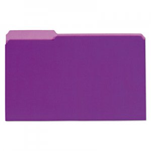 Genpak Recycled Interior File Folders, 1/3 Cut Top Tab, Legal, Violet, 100/Box UNV15305