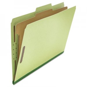 Genpak Pressboard Classification Folder, Legal, Four-Section, Green, 10/Box UNV10261