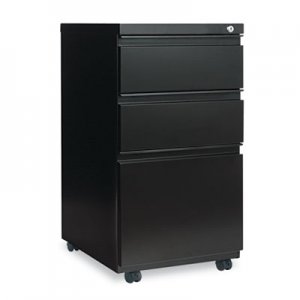 Alera Three-Drawer Metal Pedestal File With Full-Length Pull, 14 7/8w x 19 1/8d, Black ALEPBBBFBL