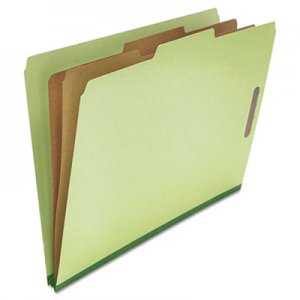 Genpak Pressboard Classification Folder, Legal, Six-Section, Green, 10/Box UNV10281