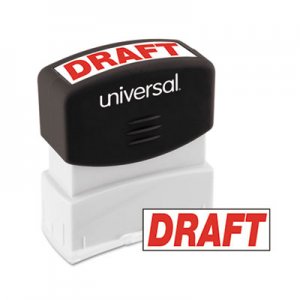 Genpak Message Stamp, DRAFT, Pre-Inked One-Color, Red UNV10049