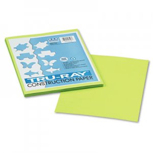 Pacon Tru-Ray Construction Paper, 76 lbs., 9 x 12, Brilliant Lime, 50 Sheets/Pack PAC103423 103423