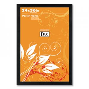 DAX Flat Face Wood Poster Frame, Clear Plastic Window, 24 x 36, Black Border DAX286036X 286036X