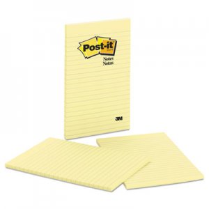 Post-it Notes Original Pads in Canary Yellow, Lined, 5 x 8, 50-Sheet, 2/Pack MMM663YW 663