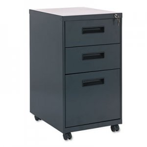 Alera Three-Drawer Metal Pedestal File, 14 7/8w x 19-1/8d x 27-3/4h, Charcoal ALEPABBFCH