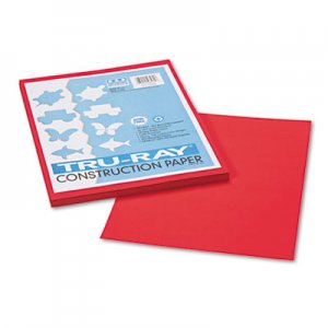 Pacon Tru-Ray Construction Paper, 76 lbs., 9 x 12, Festive Red, 50 Sheets/Pack PAC103431 103431
