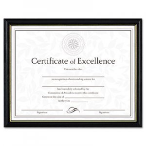 DAX Two-Tone Document/Diploma Frame, Wood, 8 1/2 x 11, Black w/Gold Leaf Trim DAXN17981BT N17981BT