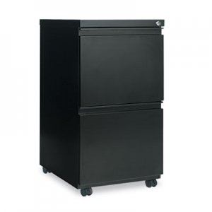 Alera Two-Drawer Metal Pedestal File With Full-Length Pull, 14 7/8w x 19 1/8d, Black ALEPBFFBL