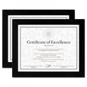 DAX Document/Certificate Frames, Wood, 8 1/2 x 11, Black, Set of Two DAXN15832 N15832