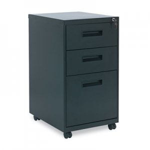 Alera Three-Drawer Metal Pedestal File, 14 7/8w x 19-1/8d x 27-3/4h, Black ALEPABBFBL