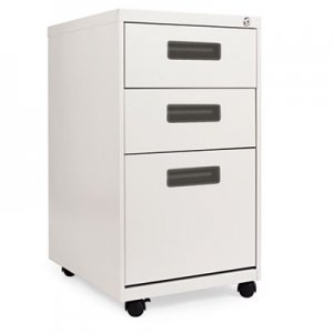 Alera Three-Drawer Metal Pedestal File, 14 7/8w x 19-1/8d x 27-3/4h, Light Gray ALEPABBFLG