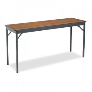 Barricks Special Size Folding Table, Rectangular, 60w x 18d x 30h, Walnut/Black BRKCL1860WA CL1860-WA