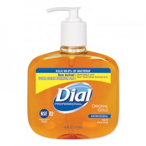Dial Professional Gold Antimicrobial Liquid Hand Soap, Floral Fragrance, 16 oz Pump Bottle DIA80790EA 80790