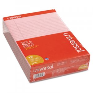 Genpak Colored Perforated Note Pads, 8 1/2 x 11, Pink, 50 Sheet, Dozen UNV35883