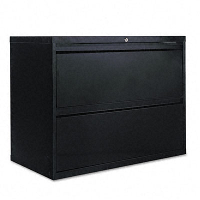 Alera Two-Drawer Lateral File Cabinet, 36w x 19-1/4d x 29h, Black LA52-3629BL ALELA523629BL 523629BL