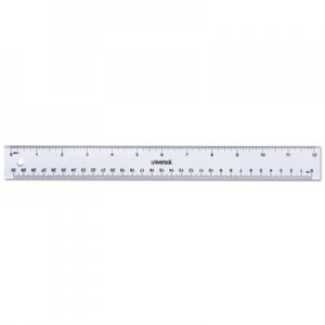 Genpak Clear Plastic Ruler, Standard/Metric, 12" UNV59022