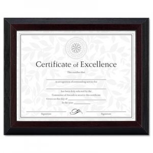 DAX Stepped Award/Certificate Frame, 8 1/2 x 11, Black w/Walnut Trim DAXN19881BT N19881BT
