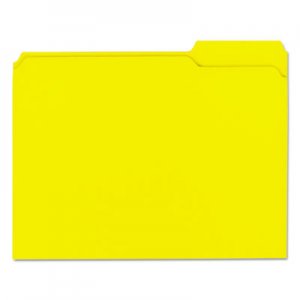Genpak Reinforced Top-Tab File Folders, 1/3-Cut Assorted, 2-Ply, Letter, Yellow, 100/BX UNV16164