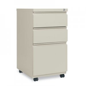 Alera Three-Drawer Metal Pedestal File With Full-Length Pull, 14 7/8w x 19 1/8d, Putty ALEPBBBFPY