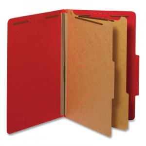 Genpak Pressboard Classification Folders, Legal, Six-Section, Ruby Red, 10/Box UNV10313