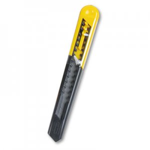 Stanley Straight Handle Knife w/Retractable 13 Point Snap-Off Blade, Yellow/Gray BOS10150 10-150