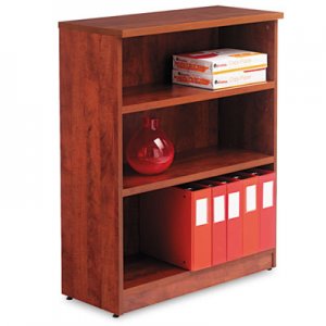Alera Valencia Series Bookcase, Three-Shelf, 31 3/4w x 14d x 39 3/8h, Med Cherry ALEVA634432MC