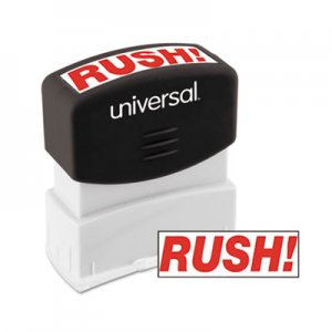 Genpak Message Stamp, RUSH, Pre-Inked One-Color, Red UNV10069
