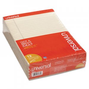 Genpak Colored Perforated Note Pads, 8 1/2 x 11, Ivory, 50 Sheet, Dozen UNV35882