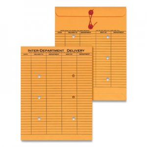 Genpak Light Brown Kraft String & Button Interoffice Envelope, 10 x 13, 100/Box UNV63568