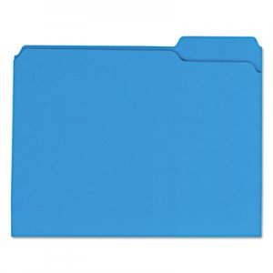 Genpak Reinforced Top-Tab File Folders, 1/3-Cut Assorted, 2-Ply, Letter, Blue, 100/BX UNV16161