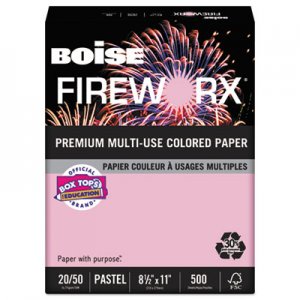 Boise FIREWORX Colored Paper, 20lb, 8-1/2 x 11, Powder Pink, 500 Sheets/Ream CASMP2201PK MP2201-PK