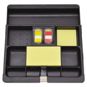 Post-it Recycled Plastic Desk Drawer Organizer Tray, Plastic, Black MMMC71 C-71